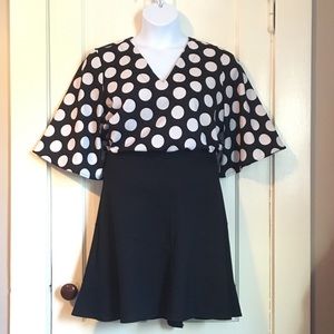 Ann Taylor outlet polka dot bell sleeve top